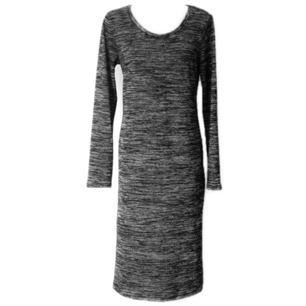Bluenotes Stretchy Black heathered long sleeve dress XL.